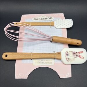 Bakeshop By Masterclass Baking Utensil Set Bunny Rabbit Whisk & Spatulas‎